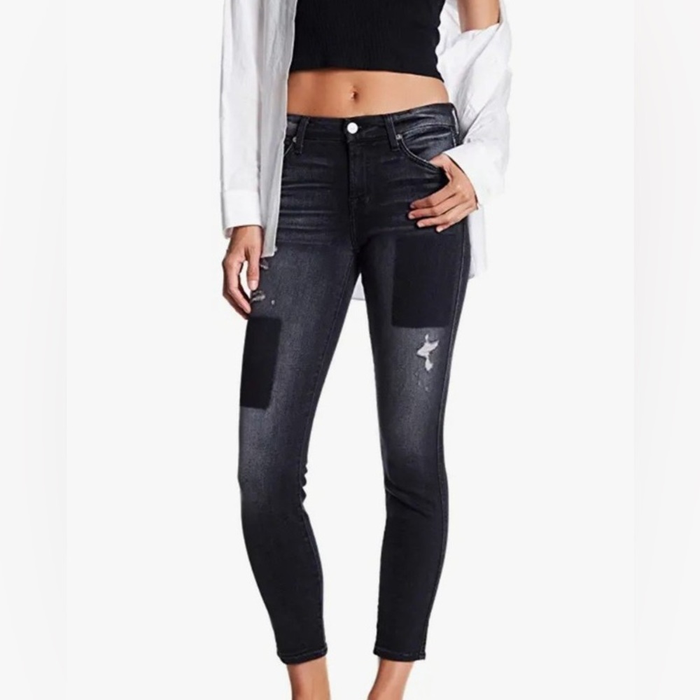 Women’s Seven for all mankind ´the ankle skinny’ patch die jeans, black shadow